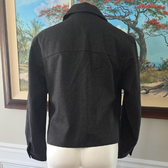 Talbots Black Utility Button-Front Jacket - Picture 6 of 7